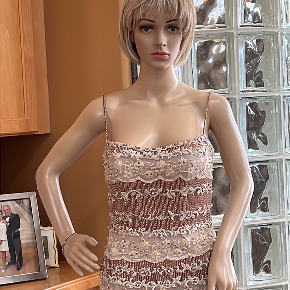 Magnificent YSA Makino Custom Made Evening Gown and Bolero Jacket Sz 6 - Picture 4 of 16